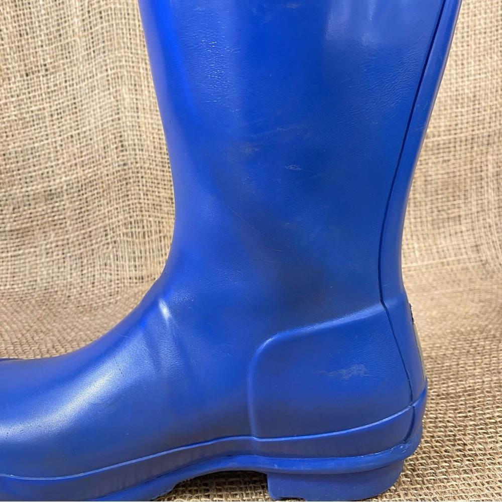 Hunter Rain Boots Original Blue Rubber Tall Pull On Waterproof Size 5 - Picture 10 of 11